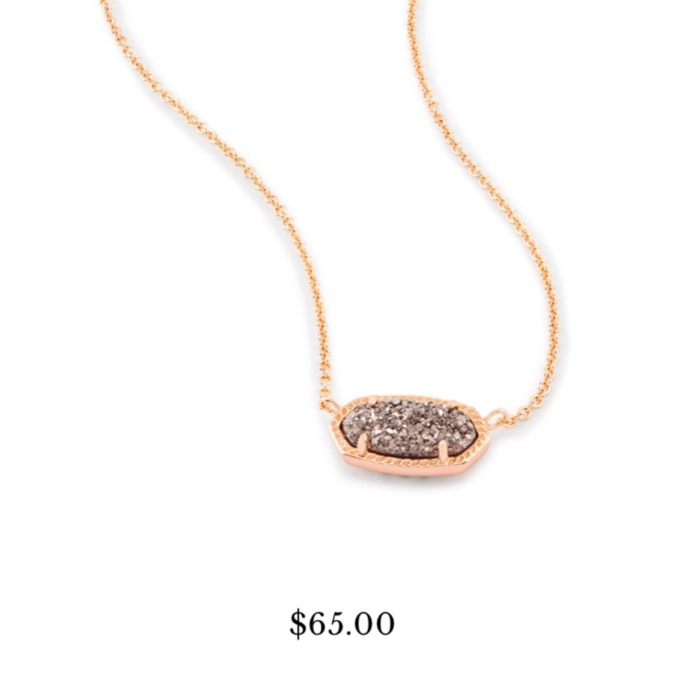 Kendra Scott Elisa rose gold drusy necklace